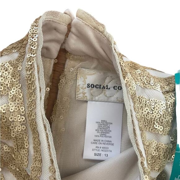 NWT Social Code tulip gold sequin 2piece skirt and top size 13 - Picture 9 of 15